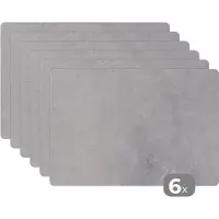 KitchenYeah - Placemats - Beton print - Grijs - Placemat - Onderlegger - Tafelbeschermer - 6 stuks - 45x30 cm