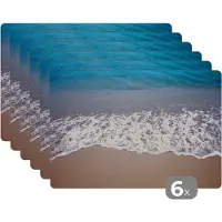 KitchenYeah Placemat - Placemats kunststof - Water - Golf - Strand - 45x30 cm - 6 stuks - Hittebestendig - Anti-Slip - Onderlegger - Afneembaar