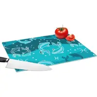 KitchenYeah Glazen Snijplank - 39x28 - Vissen - Zodiac - Design - Snijplanken Glas