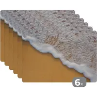 KitchenYeah Placemat - Placemats kunststof - Strand - Water - Zee - Tropisch - Zomer - 45x30 cm - 6 stuks - Hittebestendig - Anti-Slip - Onderlegger - Afneembaar