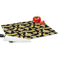 KitchenYeah Glazen Snijplank - 39x28 - Banaan - Patronen - Fruit - Snijplanken Glas