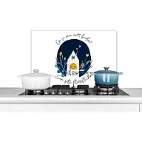 KitchenYeah Spatscherm keuken 60x40 cm - Kookplaat achterwand Quotes - Spreuken - Ga je mee naar buiten? - Muurbeschermer - Spatwand fornuis - Hoogwaardig aluminium