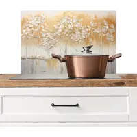 KitchenYeah Spatscherm keuken 60x40 cm - Kookplaat achterwand Bomen - Kunst - Acryl - Natuur - Muurbeschermer - Spatwand fornuis - Hoogwaardig aluminium