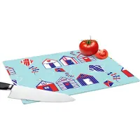 KitchenYeah Glazen Snijplank - 39x28 - Strand - Vlieger - Patronen - Snijplanken Glas