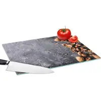 KitchenYeah Glazen Snijplank - 39x28 - Noten - Herfst - Keuken - Industrieel - Snijplanken Glas