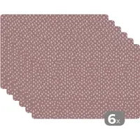 KitchenYeah - Placemats - Roze - Wit - Stippen - Keuken - Onderlegger - Onderleggers placemats - 45x30 cm - 6 stuks