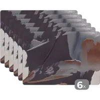 KitchenYeah Placemat - Verf - Luxe - Design - Abstract - Goud - Tafel - Placemats - Onderleggers - 45x30 cm - 6 stuks