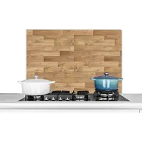 KitchenYeah Spatscherm keuken 90x60 cm - Kookplaat achterwand Patroon - Parket - Patronen - Muurbeschermer - Spatwand fornuis - Hoogwaardig aluminium