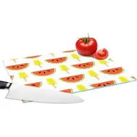 KitchenYeah Glazen Snijplank - 28x20 - IJs - Watermeloen - Patronen - Zomer - Snijplanken Glas