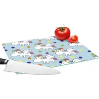 KitchenYeah Glazen Snijplank - 28x20 - Unicorn - Patronen - Kind - Snijplanken Glas