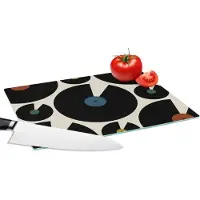 KitchenYeah Glazen Snijplank - 28x20 - Muziek - Platen - Patronen - Snijplanken Glas