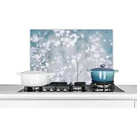 KitchenYeah Spatscherm keuken 60x40 cm - Kookplaat achterwand Takken - Sneeuw - Winter - Natuur - Botanisch - Muurbeschermer - Spatwand fornuis - Hoogwaardig aluminium
