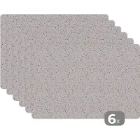 KitchenYeah Placemat - Placemats kunststof - Patroon - Terazzo - Structuur - 45x30 cm - 6 stuks - Hittebestendig - Anti-Slip - Onderlegger - Afneembaar