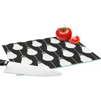 KitchenYeah Glazen Snijplank - 28x20 - Gloeilampen - Licht - Patronen - Snijplanken Glas