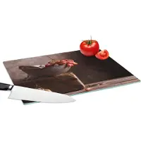KitchenYeah Glazen Snijplank - 39x28 - Rustiek - Druiven - Schaal - Stilleven - Fruit - Snijplanken Glas