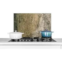 KitchenYeah Spatscherm keuken 70x50 cm - Kookplaat achterwand Beton - Bruin - Vintage - Muurbeschermer - Spatwand fornuis - Hoogwaardig aluminium