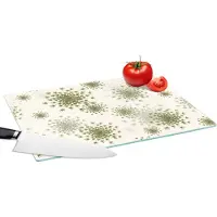 KitchenYeah Glazen Snijplank - 39x28 - Wildbloemen - Patronen - Zaden - Snijplanken Glas