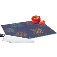 KitchenYeah Glazen Snijplank - 28x20 - Vuurwerk - Digitaal - Patronen - Snijplanken Glas