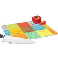 KitchenYeah Glazen Snijplank - 28x20 - Dieren - Patronen - Kinderen - Regenboog - Snijplanken Glas