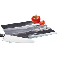 KitchenYeah Glazen Snijplank - 28x20 - Verf - Zwart - Design - Snijplanken Glas