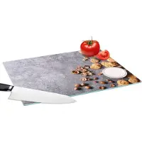 KitchenYeah Glazen Snijplank - 39x28 - Melk - Koekjes - Noten - Specerijen - Herfst - Snijplanken Glas