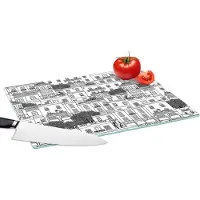 KitchenYeah Glazen Snijplank - 39x28 - Patronen - Athene - Huis - Snijplanken Glas