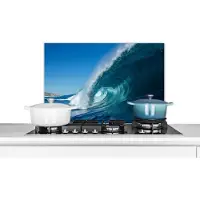 KitchenYeah Spatscherm keuken 60x40 cm - Kookplaat achterwand Zee - Water - Golf - Muurbeschermer - Spatwand fornuis - Hoogwaardig aluminium