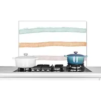 KitchenYeah Spatscherm keuken 90x60 cm - Kookplaat achterwand Lijn - Pastel - Regenboog - Patronen - Muurbeschermer - Spatwand fornuis - Hoogwaardig aluminium
