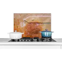 KitchenYeah Spatscherm keuken 60x40 cm - Kookplaat achterwand Roest - Retro - Staal - IJzer - Muurbeschermer - Spatwand fornuis - Hoogwaardig aluminium