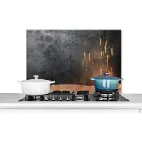 KitchenYeah Spatscherm keuken - Design - Luxe - Goud - Abstract - Keuken - Spatwand - 90x60 cm - Achterwand keuken
