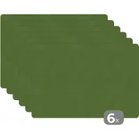 KitchenYeah Placemats - Groen - Leer - Keuken - Placemat - Tafel - 45x30 cm - 6 stuks - Tafelonderzetter