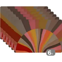 KitchenYeah Placemat - Placemats kunststof - Abstract -Kunst - Vormen - 45x30 cm - 6 stuks - Hittebestendig - Anti-Slip - Onderlegger - Afneembaar