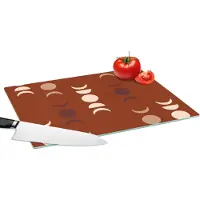 KitchenYeah Glazen Snijplank - 39x28 - Maan - Rood - Patroon - Snijplanken Glas