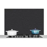 KitchenYeah Achterwand keuken - Leer - Zwart - Structuur - Dierenhuid - Keuken decoratie - 120x80 cm - Spatscherm