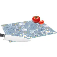 KitchenYeah Glazen Snijplank - 39x28 - Patronen - Kamille - Bloemen - Snijplanken Glas