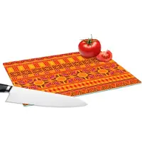 KitchenYeah Glazen Snijplank - 28x20 - Patronen - Oranje - Zon - Snijplanken Glas