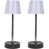 Home Deco Factory Oplaadbare LED tafellamp - 2x - verstelbare hoogte - touch bediening