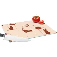 KitchenYeah Glazen Snijplank - 39x28 - Kat - Sterren - Patronen - Snijplanken Glas