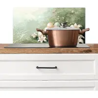 KitchenYeah Spatscherm keuken 60x30 cm - Kookplaat achterwand Paaseieren - Pasteltinten - Bloemen - Muurbeschermer - Spatwand fornuis - Hoogwaardig aluminium