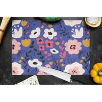 KitchenYeah Glazen Snijplank - 39x28 - Bloemen - Bladeren - Patronen - Snijplanken Glas