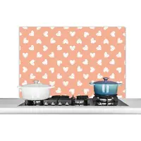 KitchenYeah Achterwand keuken - Spatwand - Patronen - Keuken - Design - Figuren - Hart - 100x65 cm - Spatscherm