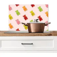 KitchenYeah Spatscherm keuken 60x40 cm - Kookplaat achterwand Kleur - Snoep - Roze - Muurbeschermer - Spatwand fornuis - Hoogwaardig aluminium