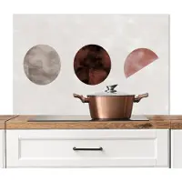 KitchenYeah Spatscherm keuken 100x65 cm - Kookplaat achterwand Vormen - Verf - Bruin - Abstract - Muurbeschermer - Spatwand fornuis - Hoogwaardig aluminium