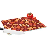 KitchenYeah Glazen Snijplank - 39x28 - Pompoen - Maïs - Herfst - Patronen - Snijplanken Glas