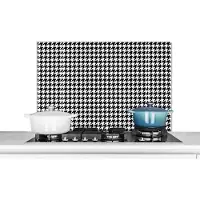 KitchenYeah Spatscherm - Design - Patronen - Abstract - Zwart - Wit - Keuken - Spatwand - 90x60 cm - Achterwand keuken