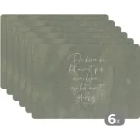 KitchenYeah Placemat - Placemats kunststof - Spreuken - Quotes - Dieren die het minst op de mens lijken - Dier - 45x30 cm - 6 stuks - Hittebestendig - Anti-Slip - Onderlegger - Afneembaar