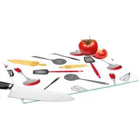 KitchenYeah Glazen Snijplank - 39x28 - Patronen - Keukengerei - Spatel - Deegroller - Snijplanken Glas