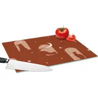 KitchenYeah Glazen Snijplank - 39x28 - Sterren - Kat - Design - Snijplanken Glas