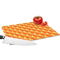 KitchenYeah Glazen Snijplank - 28x20 - Oranje - Patronen - 3D - Snijplanken Glas