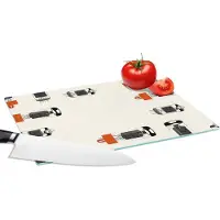 KitchenYeah Glazen Snijplank - 28x20 - Vintage - Lamp - Patronen - Snijplanken Glas